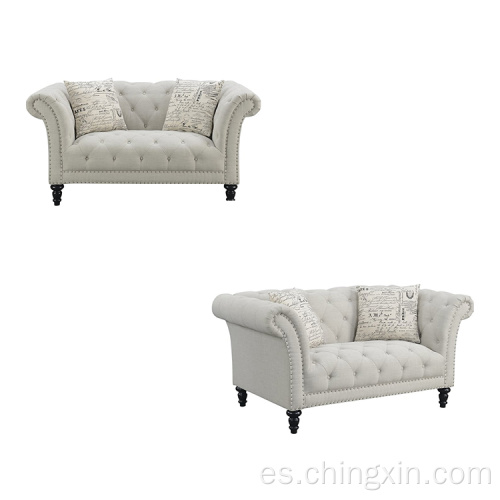 Sofá Conjuntos 2 plazas Classic Tufted Chesterfield Sofá Sofá Tufted Atrás para sala de estar